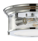 Jonathan Y Lauren 13.25" Metal/Glass LED Flush Mount