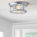 Jonathan Y Lauren 13.25" Metal/Glass LED Flush Mount
