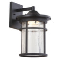 Jonathan Y Porto 14" Outdoor Wall Lantern Crackled Glass/Metal Integrated LED Sconce