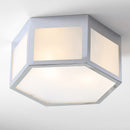 Jonathan Y Minimo 13" Hexagon Metal/Frosted Glass LED Flush Mount