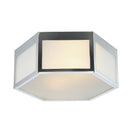 Jonathan Y Minimo 13" Hexagon Metal/Frosted Glass LED Flush Mount