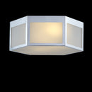Jonathan Y Moderno 15.75" Hexagon Metal/Frosted Glass LED Flush Mount