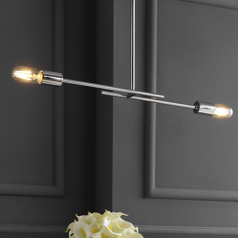 Jonathan Y Turing 30.5" Adjustable Metal LED Linear Pendant