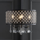 Jonathan Y Gigi 17" Metal/Crystal Adjustable LED Drop Pendant