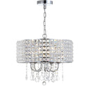 Jonathan Y Reese 17" Metal/Crystal LED Adjustable Drop Pendant