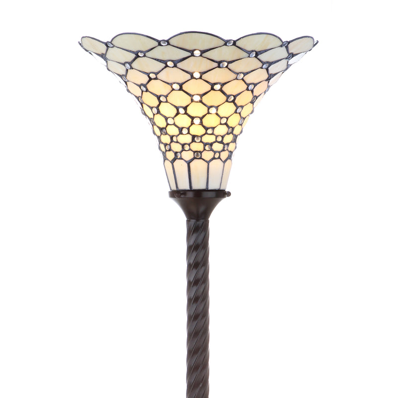 Jonathan Y White Tiffany-Style 70" Torchiere LED Floor Lamp