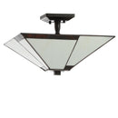 Jonathan Y Julian 15.7" Tiffany-Style Glass/Metal LED Semi-Flush Mount