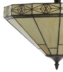 Jonathan Y Jasmine 16" Tiffany-Style Glass/Metal LED Semi-Flush Mount