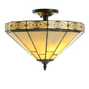 Jonathan Y Jasmine 16" Tiffany-Style Glass/Metal LED Semi-Flush Mount