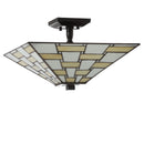 Jonathan Y Jason 15.7" Tiffany-Style Glass/Metal LED Semi-Flush Mount