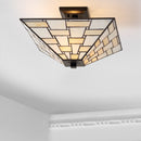 Jonathan Y Jason 15.7" Tiffany-Style Glass/Metal LED Semi-Flush Mount