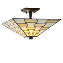 Jonathan Y Jason 15.7" Tiffany-Style Glass/Metal LED Semi-Flush Mount