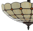 Jonathan Y Jennifer 16" Tiffany-Style Glass/Metal LED Semi-Flush Mount