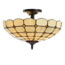 Jonathan Y Jennifer 16" Tiffany-Style Glass/Metal LED Semi-Flush Mount