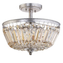 Jonathan Y Caleb 14.2" 3-Light Crystal / Metal LED Semi-Flush Mount
