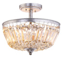 Jonathan Y Caleb 14.2" 3-Light Crystal / Metal LED Semi-Flush Mount