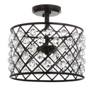 Jonathan Y Gabrielle 13" Crystal/Metal LED Semi-Flush Mount