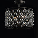 Jonathan Y Gabrielle 13" Crystal/Metal LED Semi-Flush Mount