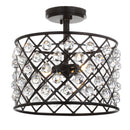 Jonathan Y Gabrielle 13" Crystal/Metal LED Semi-Flush Mount
