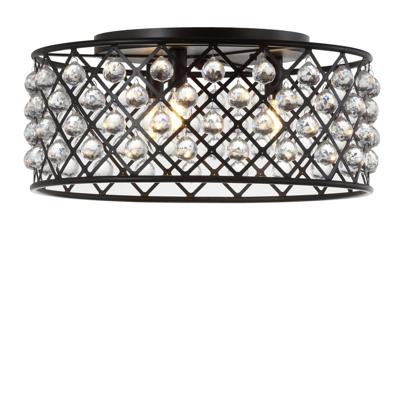 Jonathan Y Gabrielle 19" Metal/Crystal LED Flush Mount Ceiling Light