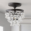 Jonathan Y Toronto 10" Metal/Crystal LED Flush Mount