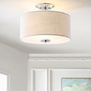 Jonathan Y Marc 15" Metal/Linen LED Semi-Flush Mount