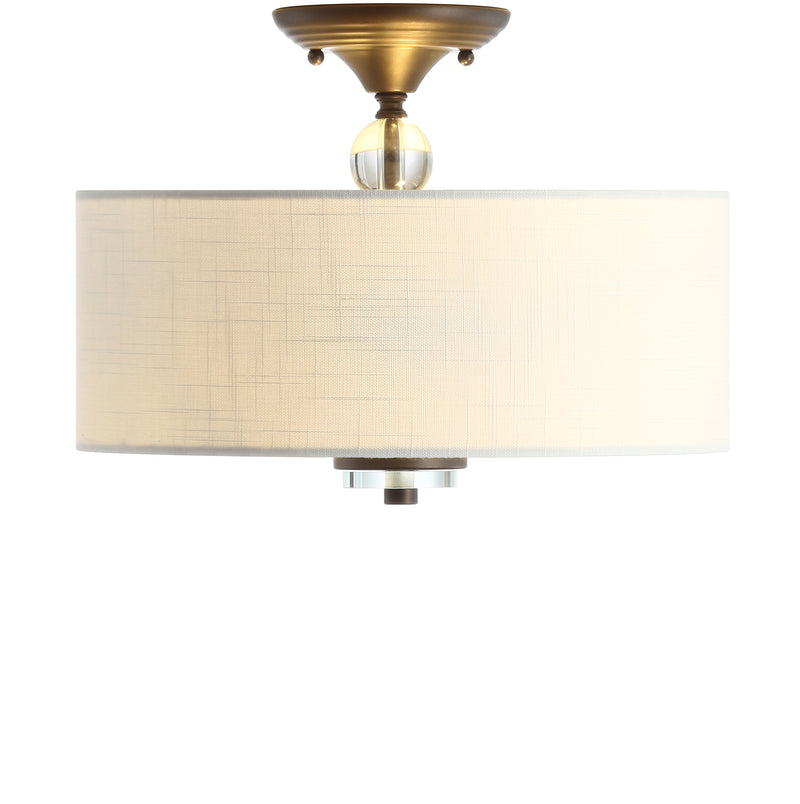 Jonathan Y Marc 15" Metal/Crystal LED Semi-Flush Mount