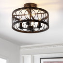 Jonathan Y Sylvain 15.5" Metal LED Semi-Flush Mount