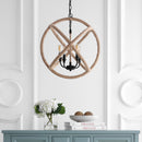 Jonathan Y Soka 4-Light 20" Adjustable Globe Metal/Rope LED Chandelier