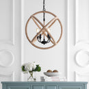 Jonathan Y Soka 4-Light 20" Adjustable Globe Metal/Rope LED Chandelier