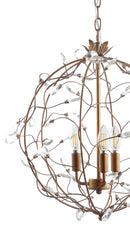 Jonathan Y Isabelle 20" Adjustable Metal/Glass LED Pendant