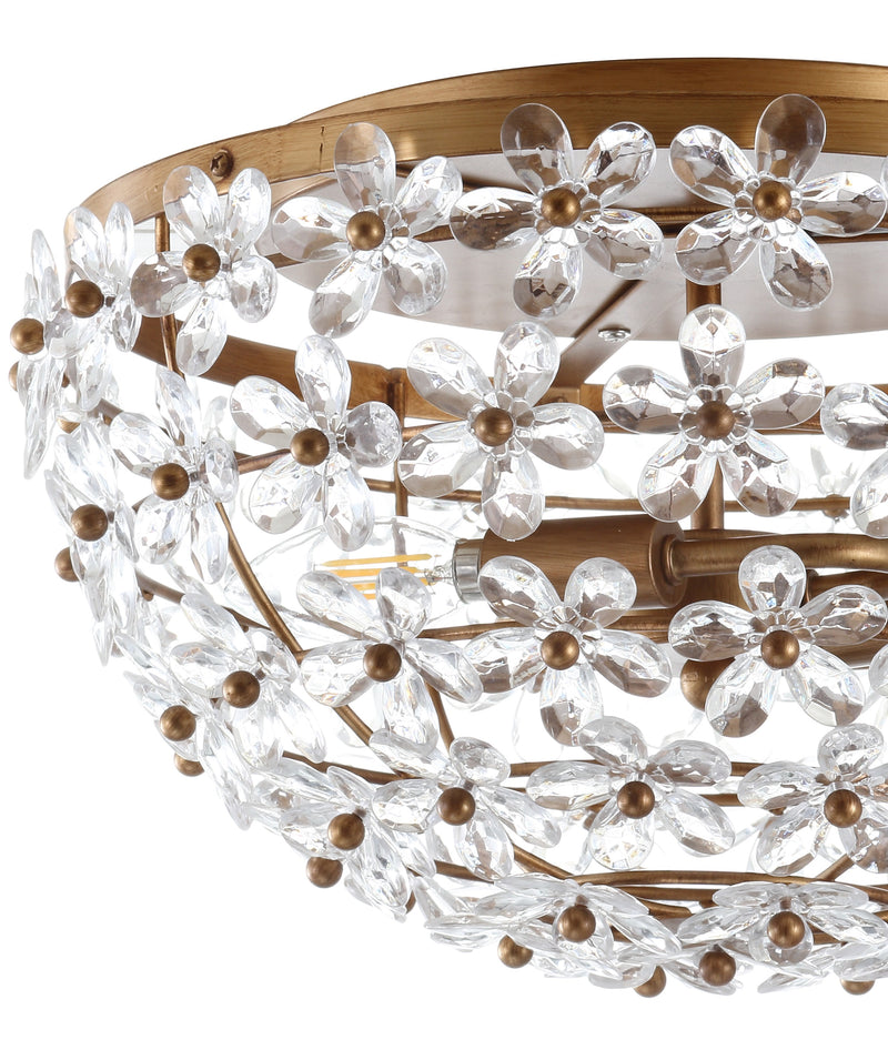 Jonathan Y Isabelle 15.5" Metal/Acrylic LED Flush Mount