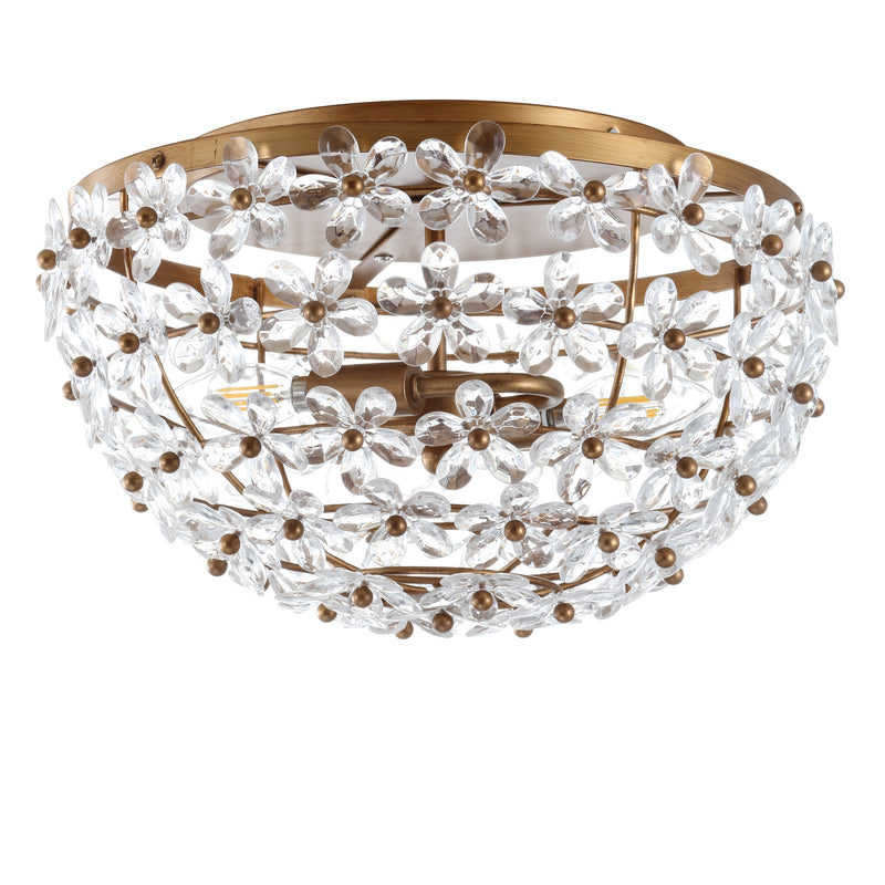 Jonathan Y Isabelle 15.5" Metal/Acrylic LED Flush Mount