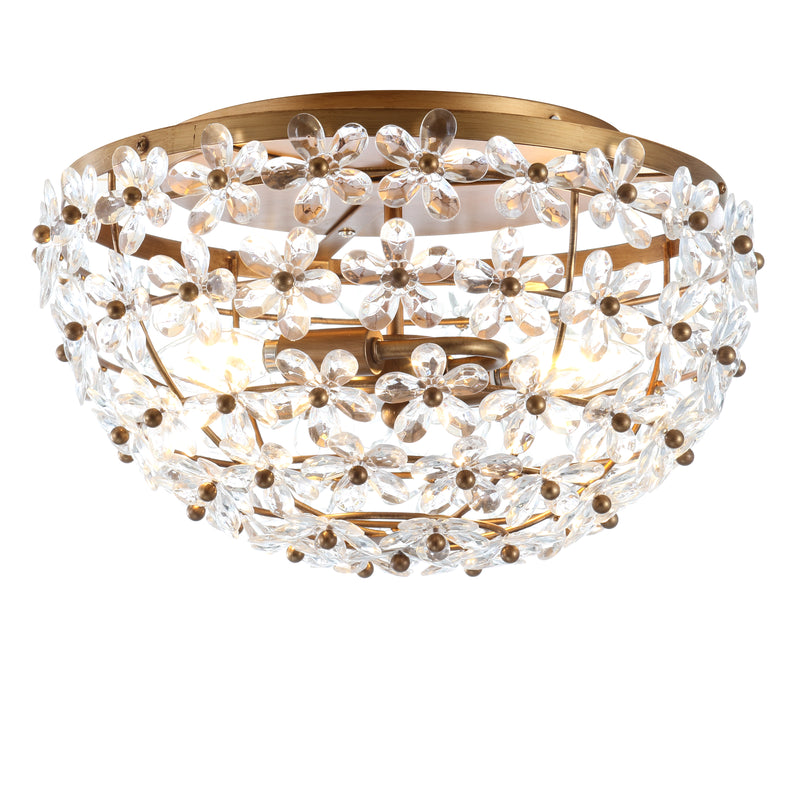 Jonathan Y Isabelle 15.5" Metal/Acrylic LED Flush Mount