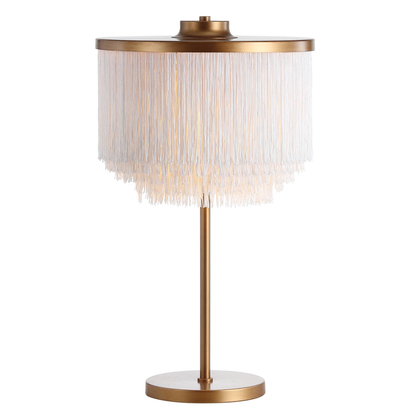 Jonathan Y Coco 27.5" Fringed/Metal LED Table Lamp