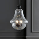 Jonathan Y Adam 16" Adjustable Metal/Glass LED Pendant