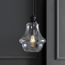 Jonathan Y Adam 12" Adjustable Metal/Glass LED Pendant