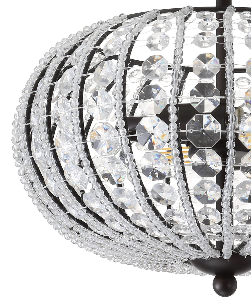 Jonathan Y Catalina 11.7" Metal /Acrylic LED Semi-Flush Mount
