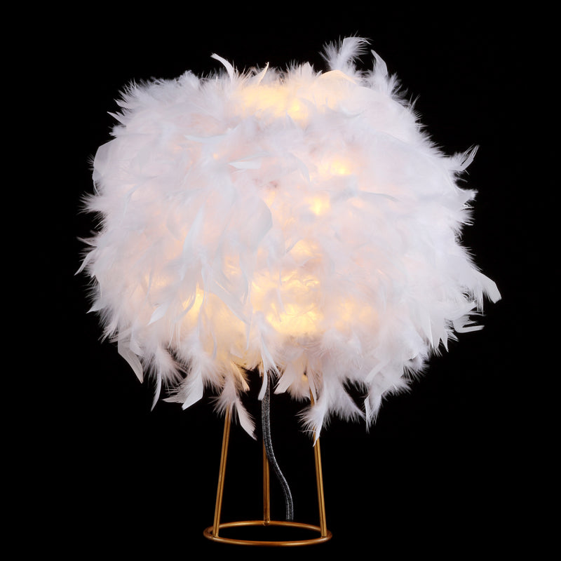Jonathan Y Stork 16" Feather Metal LED Table Lamp
