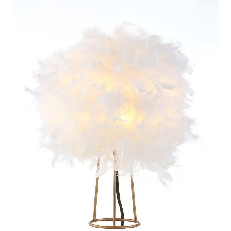 Jonathan Y Stork 16" Feather Metal LED Table Lamp