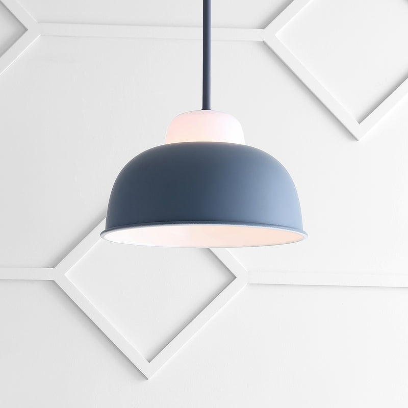 Jonathan Y Simon 12" Adjustable Metal/Glass LED Pendant