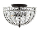 Jonathan Y Billie 12" Crystal Flower Metal/Acrylic LED Semi-Flush Mount