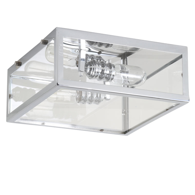 Jonathan Y Grayson 12" Metal/Glass LED Flush Mount
