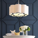 Jonathan Y Coquille 4-Light 20" Adjustable Scalloped Shade Metal LED Pendant