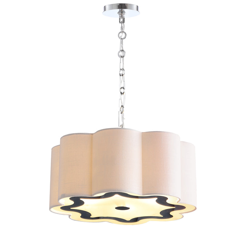 Jonathan Y Coquille 4-Light 20" Adjustable Scalloped Shade Metal LED Pendant