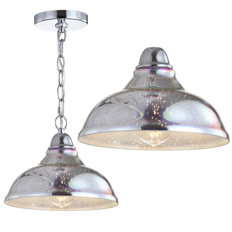 Jonathan Y Nira 9.75" Adjustable 3D Color Burst Glass/Metal Pendant