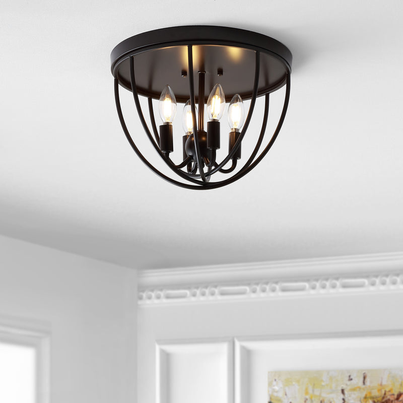 Jonathan Y Peter 13.75" Metal LED Flush Mount