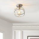 Jonathan Y Alba 8.5" Metal Orb LED Flush Mount