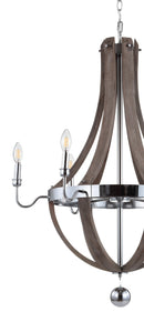 Jonathan Y Georgia 30" Wood/Metal Adjustable LED Chandelier
