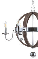 Jonathan Y Georgia 28.5" Wood/Metal Adjustable LED Chandelier
